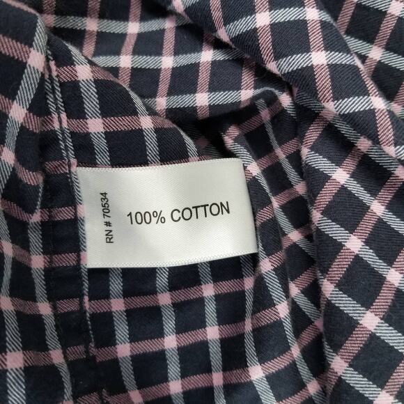 Orvis Men's Black Gray Pink Button Down Plaid Shirt Size Medium - Picture 4 of 4